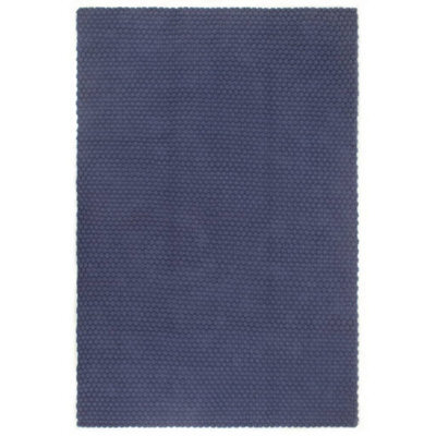 Berkfield Rug Rectangular Navy Blue 160X230 Cm Cotton