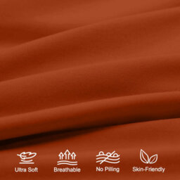 Aspire Homeware Plain Duvet Cover Set Soft Microfibre, Rust, Double (L)200Cm X (W)200Cm - thumbnail 3
