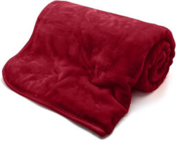 Homes & Linen Fleece Faux Fur Red Roll Mink Throws Soft Cosy Bed Blankets
