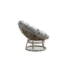Furniturebox Uk Moon Grey Rattan Garden Papasan Chair In Textured Grey Rattan Weave And Thick Grey Cushion - Single Garden Chair - thumbnail 5
