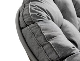 Furniturebox Uk Moon Grey Rattan Garden Papasan Chair In Textured Grey Rattan Weave And Thick Grey Cushion - Single Garden Chair - thumbnail 7
