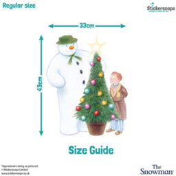 Stickerscape The Snowman & Christmas Tree Window Sticker (Regular Size) Christmas Window Decoration Repositionable And Reusable Made In The Uk - thumbnail 3