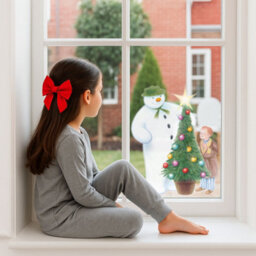 Stickerscape The Snowman & Christmas Tree Window Sticker (Regular Size) Christmas Window Decoration Repositionable And Reusable Made In The Uk - thumbnail 1