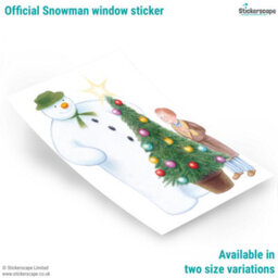 Stickerscape The Snowman & Christmas Tree Window Sticker (Regular Size) Christmas Window Decoration Repositionable And Reusable Made In The Uk - thumbnail 2