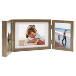 Vidaxl Trifold Photo Frame Collage Light Brown 22X15 Cm+2X - thumbnail 1