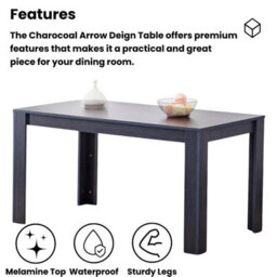 Kosy Koala Arrow Charcoal Dining Table Set With 4 Faux Leather Dining Chairs Kitchen Dining Furniture Set - thumbnail 7