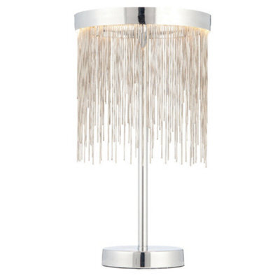 Table Lamp Chrome Plate & Silver Effect Chain 10W Led Module Bulb Included - image 1