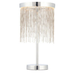 Table Lamp Chrome Plate & Silver Effect Chain 10W Led Module Bulb Included - thumbnail 1