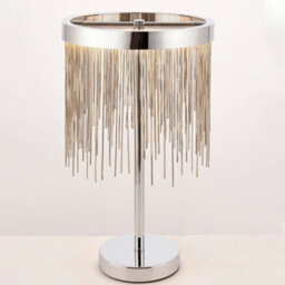 Table Lamp Chrome Plate & Silver Effect Chain 10W Led Module Bulb Included - thumbnail 3