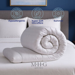 MHG Living 1.5 Tog Summer Duvet - Lightweight Striped Microfibre Duvet, Breathable & Hypoallergenic - thumbnail 4
