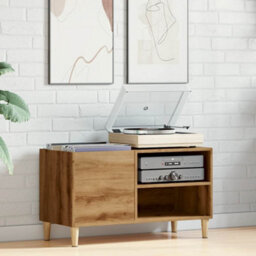 Berkfield Record Cabinet Artisan Oak 84.5X38X48 Cm Engineered Wood - thumbnail 3