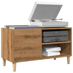 Berkfield Record Cabinet Artisan Oak 84.5X38X48 Cm Engineered Wood - thumbnail 1