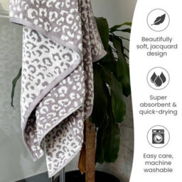 Allure Bath Fashions Luxury Zero Twist Leopard Print Hand Towels Pack Of 2 - 100% Cotton - thumbnail 4