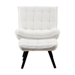 Darphe Minimal Comfy Chair With Footstool Set For Living Reading Room - thumbnail 2