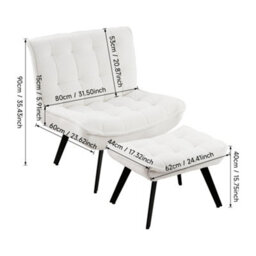 Darphe Minimal Comfy Chair With Footstool Set For Living Reading Room - thumbnail 4