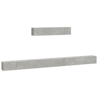 Berkfield Classic 4 Piece Tv Cabinet Set Concrete Grey Engineered Wood - image 1