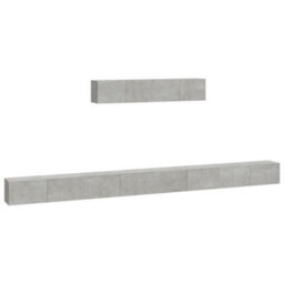 Berkfield Classic 4 Piece Tv Cabinet Set Concrete Grey Engineered Wood - thumbnail 1