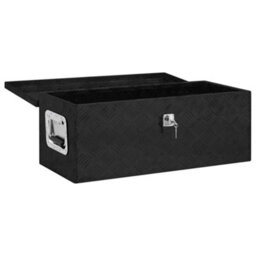 Berkfield Storage Box Black 70X31X27 Cm Aluminium - thumbnail 5
