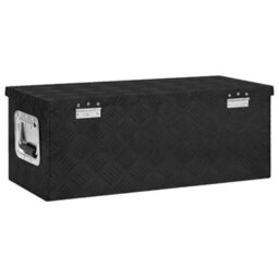 Berkfield Storage Box Black 70X31X27 Cm Aluminium - thumbnail 4