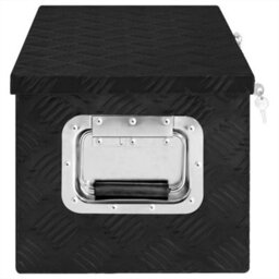 Berkfield Storage Box Black 70X31X27 Cm Aluminium - thumbnail 3