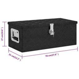 Berkfield Storage Box Black 70X31X27 Cm Aluminium - thumbnail 8