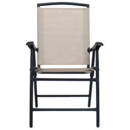 Berkfield Folding Garden Chairs 2 Pcs Texilene Cream - thumbnail 3