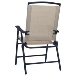 Berkfield Folding Garden Chairs 2 Pcs Texilene Cream - thumbnail 5