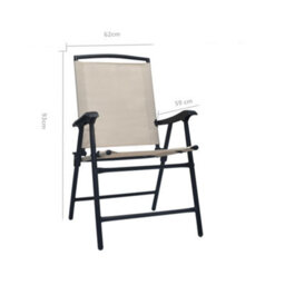 Berkfield Folding Garden Chairs 2 Pcs Texilene Cream - thumbnail 9