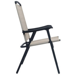 Berkfield Folding Garden Chairs 2 Pcs Texilene Cream - thumbnail 4