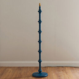 Luminosa Lighting Luminosa Carnaby Satin Marlin Blue Paint Floor Lamp With Marlin Blue Fabric Ripple Shade 35Cm B22 - thumbnail 4