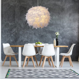 Klass Home Collection 40Cm White Feather Light Shade, Lamp Shade For Pendant Ceiling Light, Table Lamp, Floor Lamp - thumbnail 8