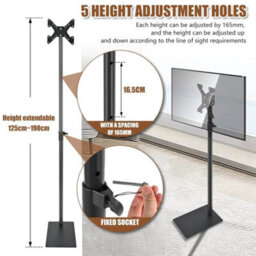 "Universal Height Adjustable Floor Tv Stand With Swivel Mount For 14 To 32"" Tv" - thumbnail 4