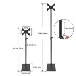 "Universal Height Adjustable Floor Tv Stand With Swivel Mount For 14 To 32"" Tv" - thumbnail 2