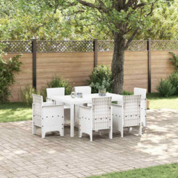 Berkfield Garden Dining Set 7 Pcs White - thumbnail 1