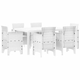 Berkfield Garden Dining Set 7 Pcs White - thumbnail 2