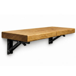 Mkgt Rustic Folding Wall Mounted Breakfast Bar Table - Solid Wood (Rustic Pine, 70 X 30Cm)