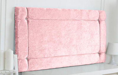 "Adore Designs Italia Crushed Velvet 4Ft Small Double 20"" Headboard -  Pink"