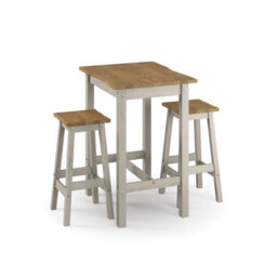 Core Products Corona Grey Chunky Live Edge Small 800mm Rectangular High Breakfast Bar Table & 2 Bar Stool Set - thumbnail 2