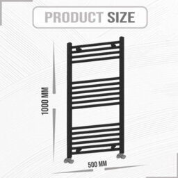 ARKO BATHROOM Arko Towel Radiator, Heated Towel Rails,wall Mounted Ladder Radiators 500X1000mm,black - thumbnail 5