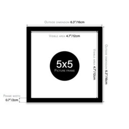 5X5 Black Picture Frame (12.7 X 12.7Cm) Poster, Photo, Artwork, Gallery Wall Or Print - thumbnail 3