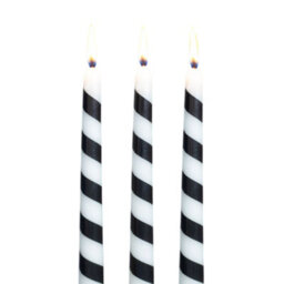 Something Different Candy Cane Taper Candle (Pack Of 3) Black/white (One Size) - thumbnail 2