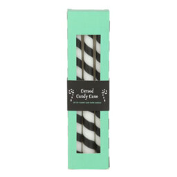 Something Different Candy Cane Taper Candle (Pack Of 3) Black/white (One Size) - thumbnail 3