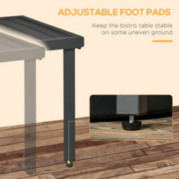 Patio End Table Garden Side Table With Umbrella Hole And Steel Frame Black - thumbnail 3
