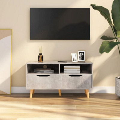 Berkfield Tv Cabinet Concrete Grey 90X40X48.5 Cm Engineered Wood - image 1