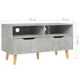Berkfield Tv Cabinet Concrete Grey 90X40X48.5 Cm Engineered Wood - thumbnail 7