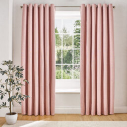 Mysmartbuy Linen Look Eyelet Blackout Curtains Blush/229 X 229Cm