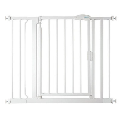 Safetots Pressure Fit Self Closing Stair Gate, 96.6Cm - 103.6Cm, White, Auto Closing Baby Gate, Safety Barrier - image 1