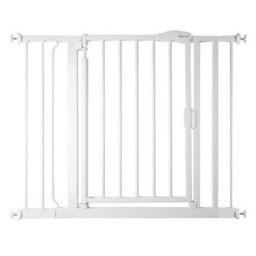Safetots Pressure Fit Self Closing Stair Gate, 96.6Cm - 103.6Cm, White, Auto Closing Baby Gate, Safety Barrier - thumbnail 1