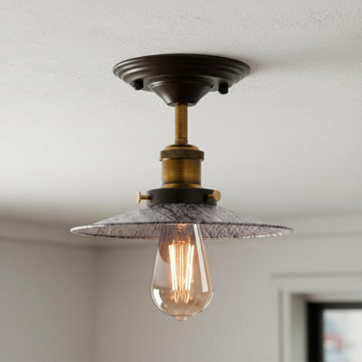 Modern Semi Flush Mount Ceiling Light With E27 Lamp Holder Metal Shade Easy Fit Lighting Fixtures For Living Room Bedroom - image 1