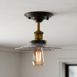 Modern Semi Flush Mount Ceiling Light With E27 Lamp Holder Metal Shade Easy Fit Lighting Fixtures For Living Room Bedroom - thumbnail 1
